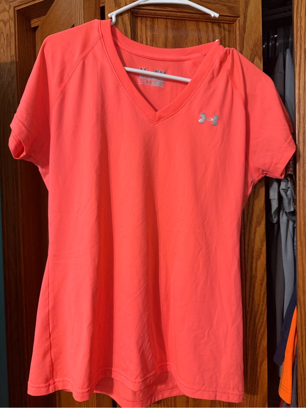 Under Armour Women's V-Neck Short Sleeve Tee - Coral